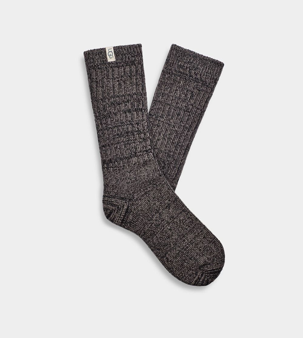 Ugg Socks Canada - Ugg Women's Rib Knit Slouchy Crew Grey / Black